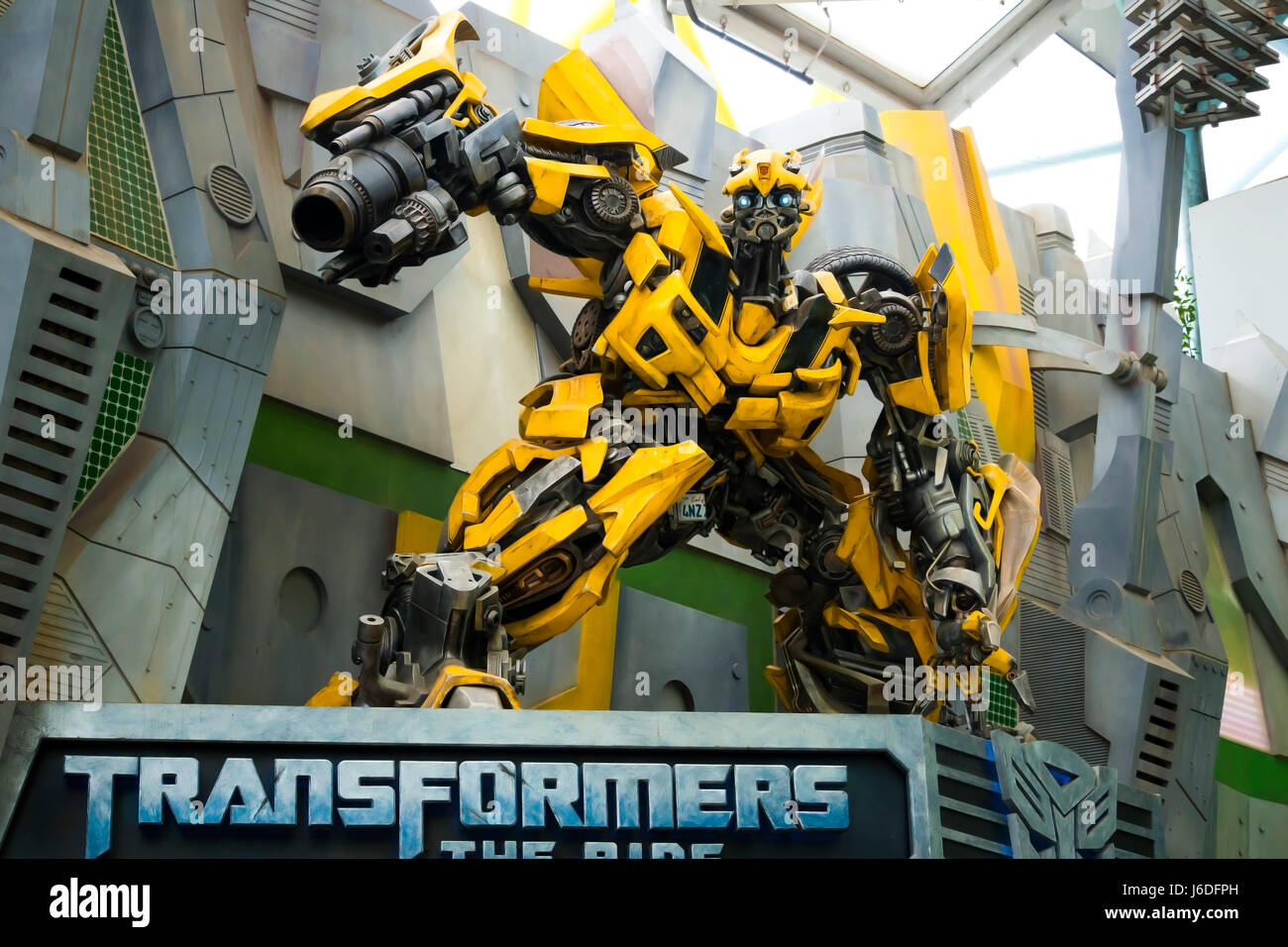 UNIVERSAL STUDIOS SINGAPORE - 2 février 2017 : Transformers modèle à Universal Studios Singapore. Banque D'Images