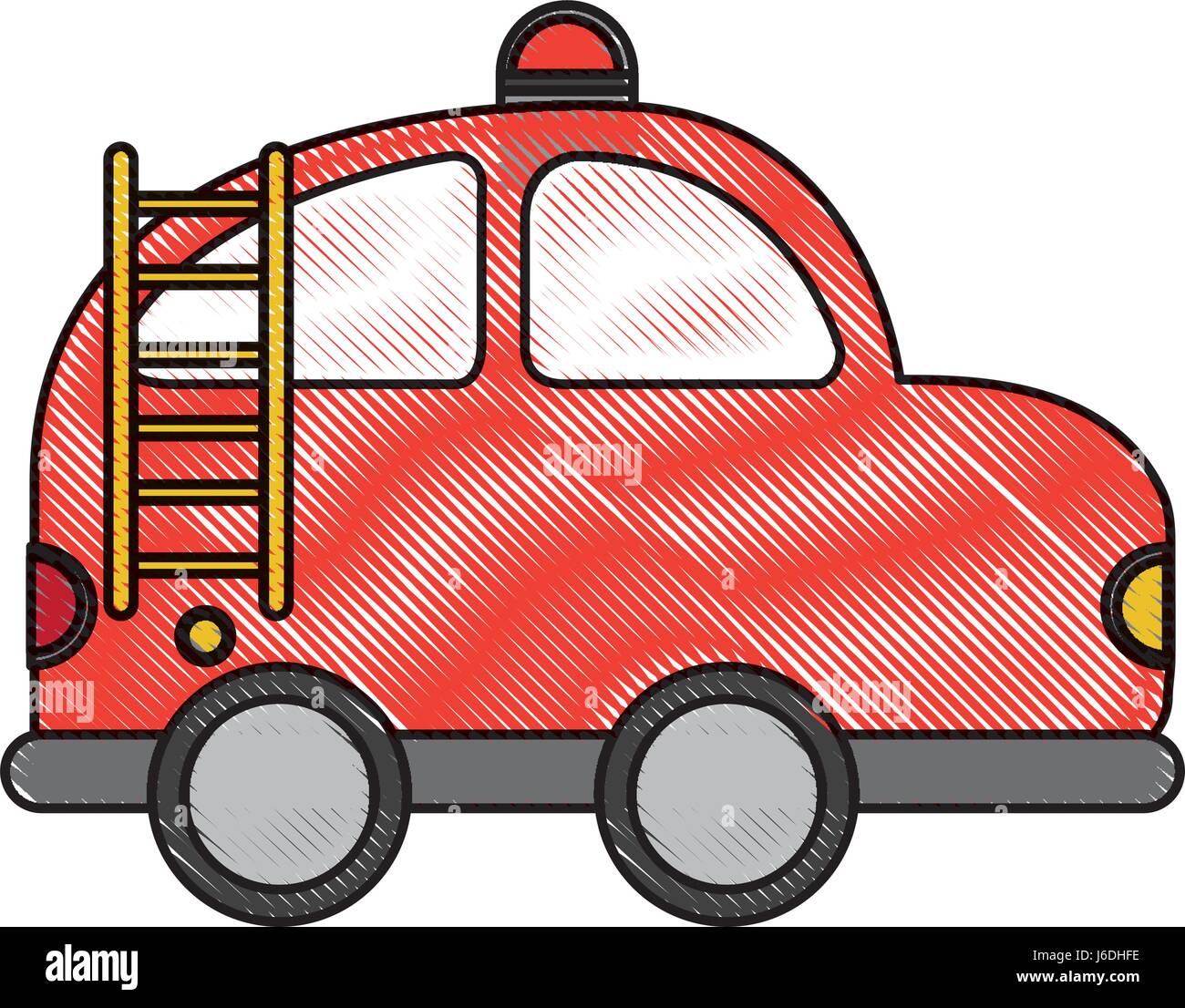 L'icône dessin voiture pompier Illustration de Vecteur