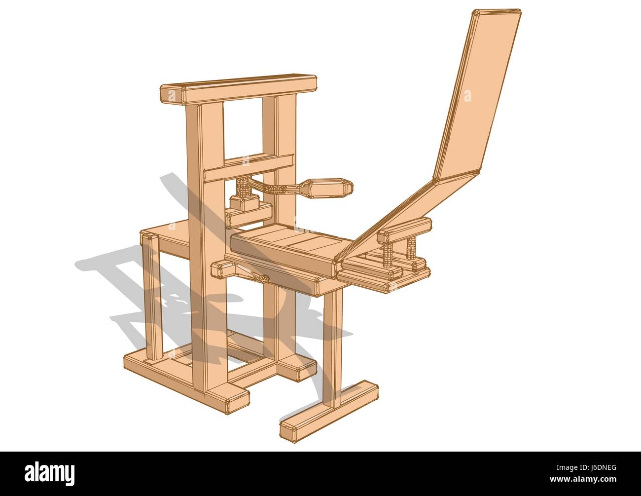 Appuyez sur impression isolé sur fond blanc Illustration de Vecteur