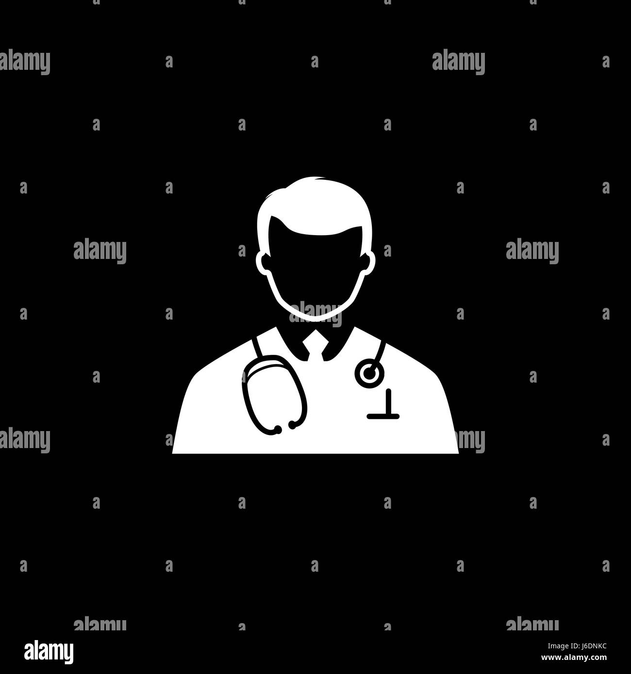 L'icône de médecin avec stéthoscope. Modèle plat. Illustration isolé. Illustration de Vecteur