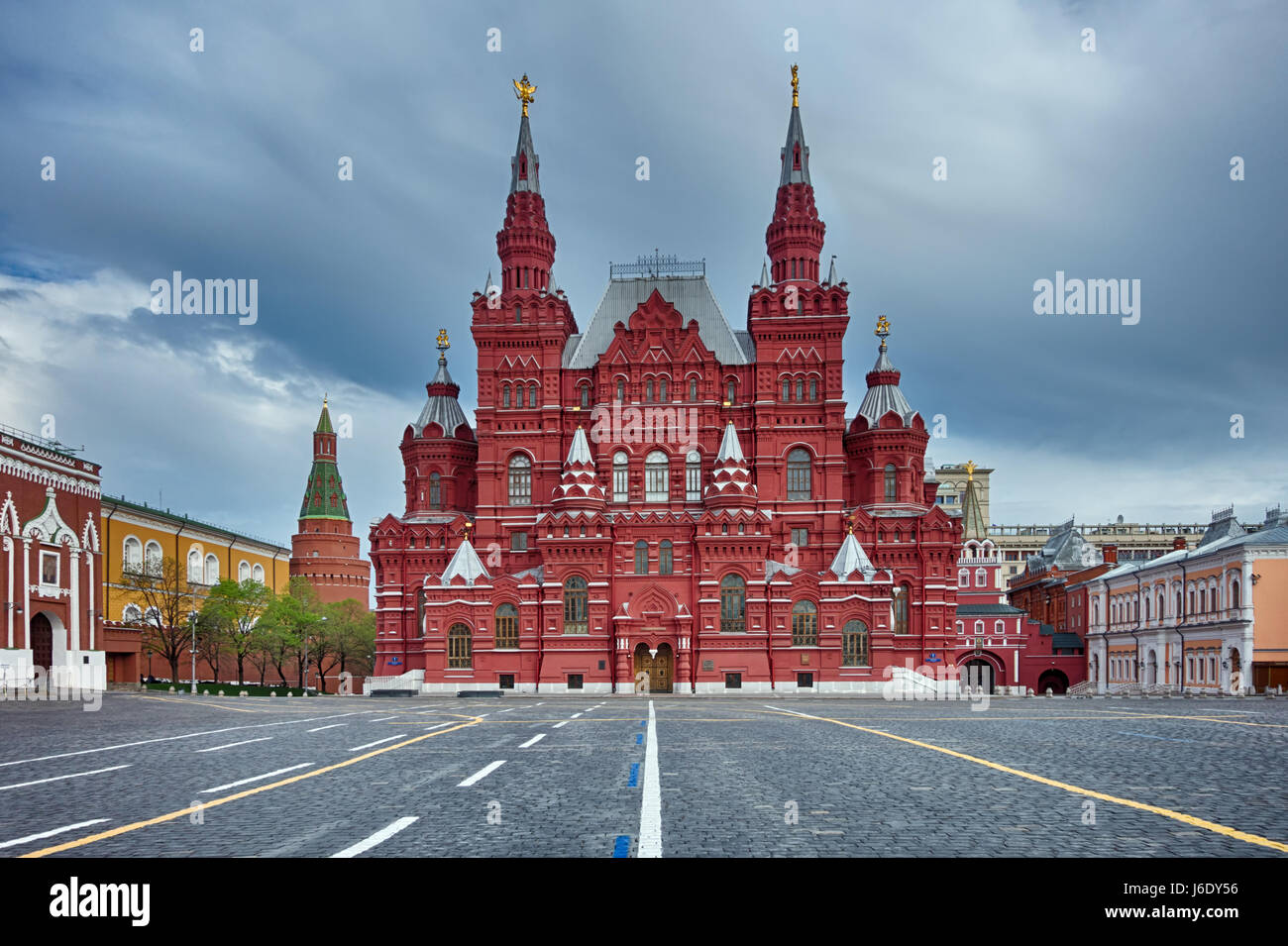 Carré rouge dans la moody matin - Moscou, Russie Banque D'Images