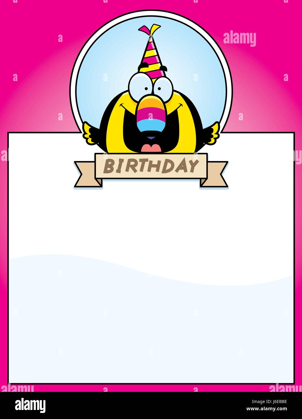 Une illustration d'un dessin animé avec un toucan à thème anniversaire graphique. Illustration de Vecteur Une illustration d'un dessin animé avec un toucan à thème anniversaire graphique. Illustration de Vecteur