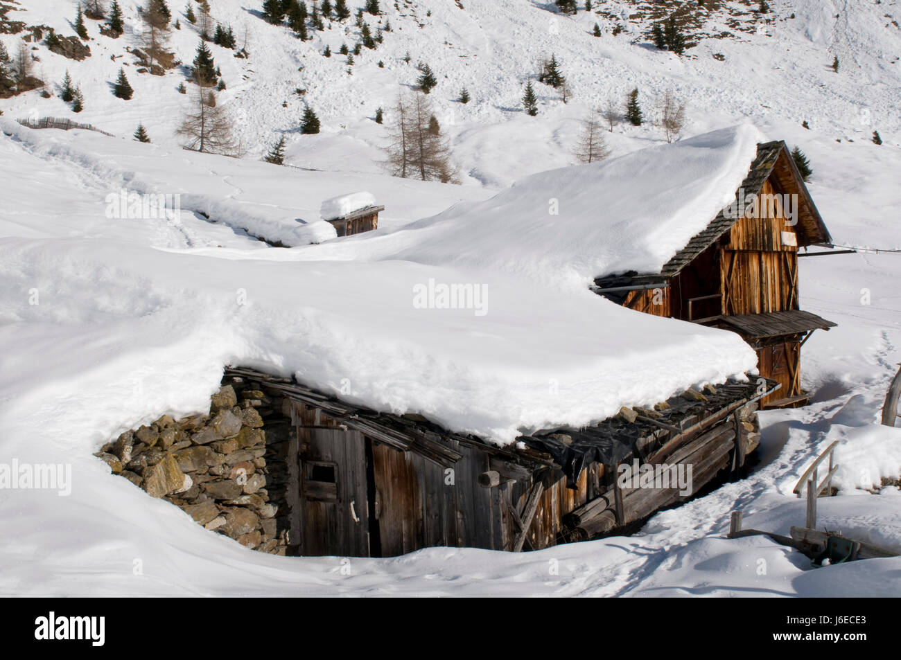 bloqués par la neige Banque D'Images