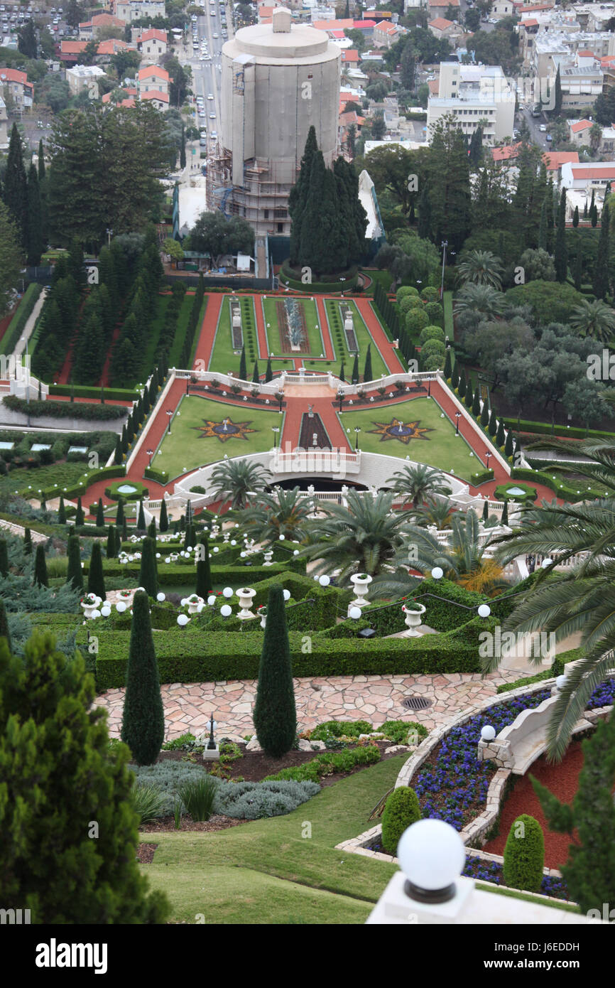 Israël - Haïfa- jardins suspendus Banque D'Images