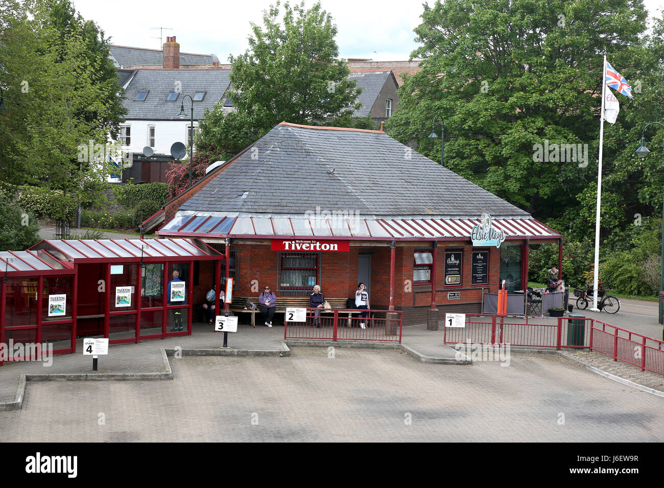 Par Mark Pic Passmore 20/05/2017 Vue générale de la station de bus/car, à Tiverton, dans le Devon. Banque D'Images