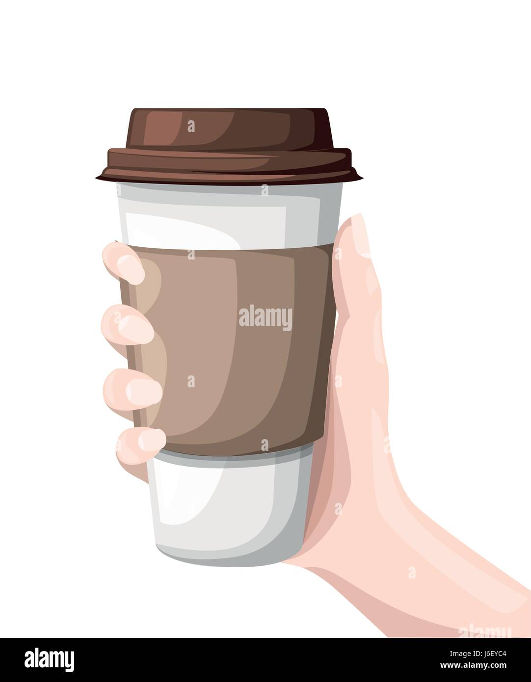 Icône représentant une tasse de café en papier isolé sur fond. Tasse à café en plastique avec du café chaud dans un style plat vector illustration Illustration de Vecteur