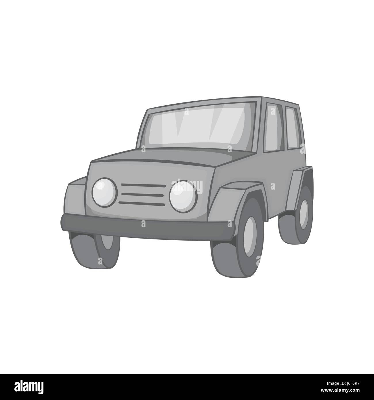 Icône Jeep, style monochrome noir Illustration de Vecteur