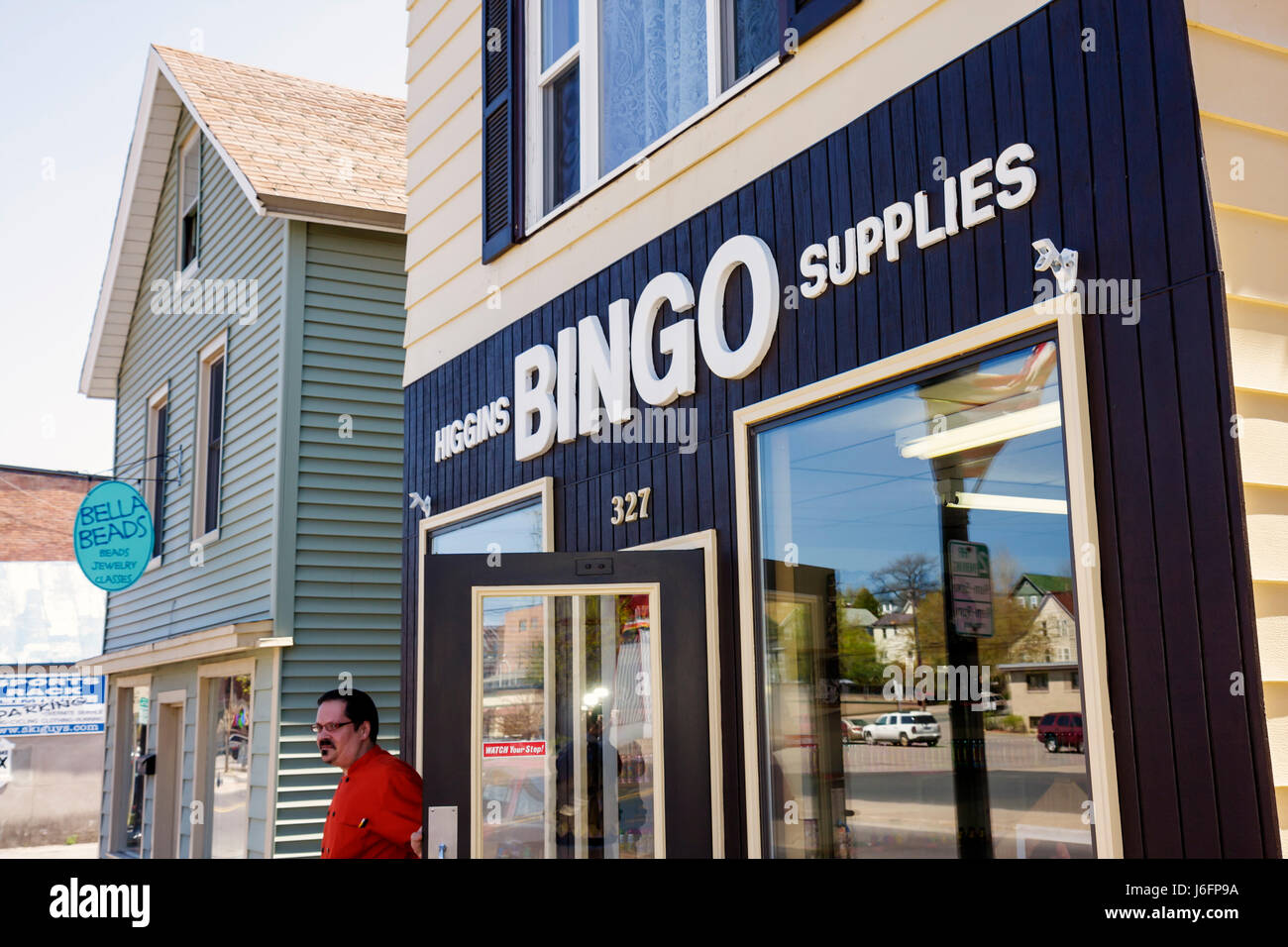 Marquette Michigan Upper Peninsula EN HAUT du lac supérieur, Higgins Bingo Supplies, casino pari, jeux, magasin, magasins, entreprises, quartier, shopping shopper sh Banque D'Images