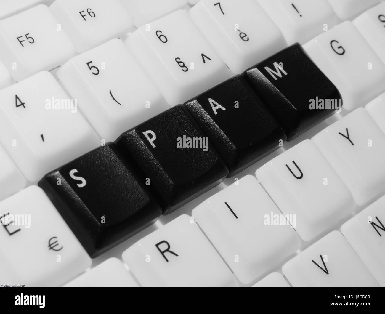 Spam virus sécurité sécurité clavier claviers type modèle construire protéger du crime Banque D'Images