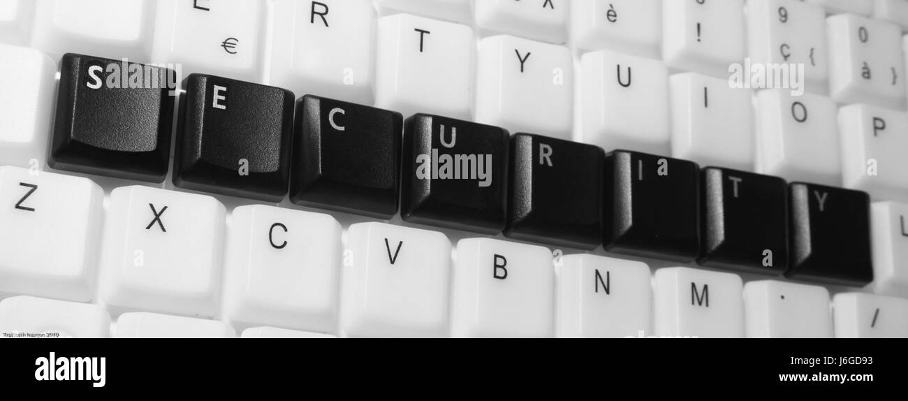 La protection de la vie privée protéger risque sécurité sécurité clavier Le modèle type de crime de construction Banque D'Images