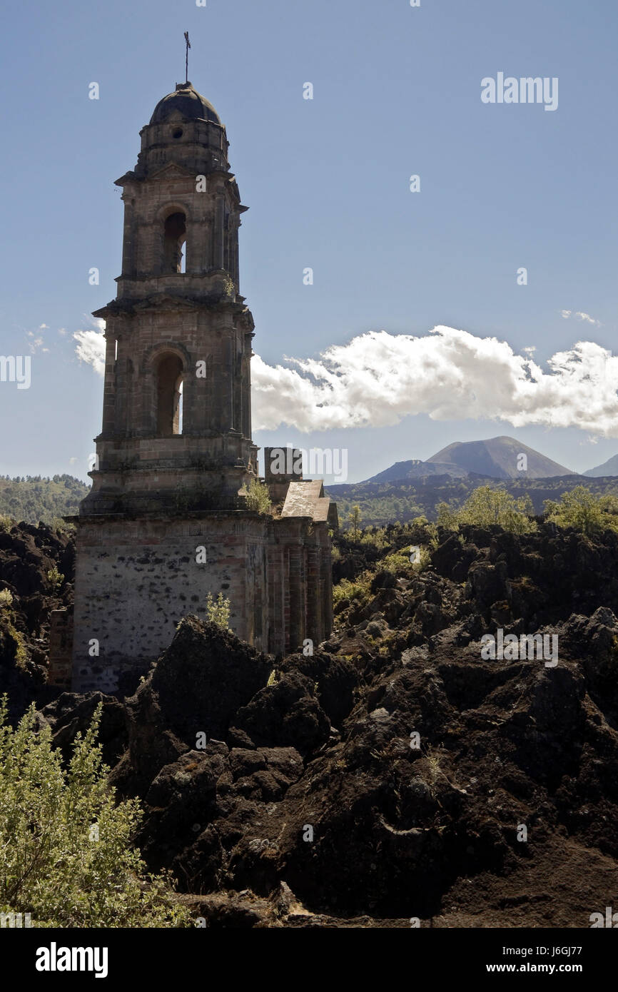 Église endommagée,Mexique Banque D'Images