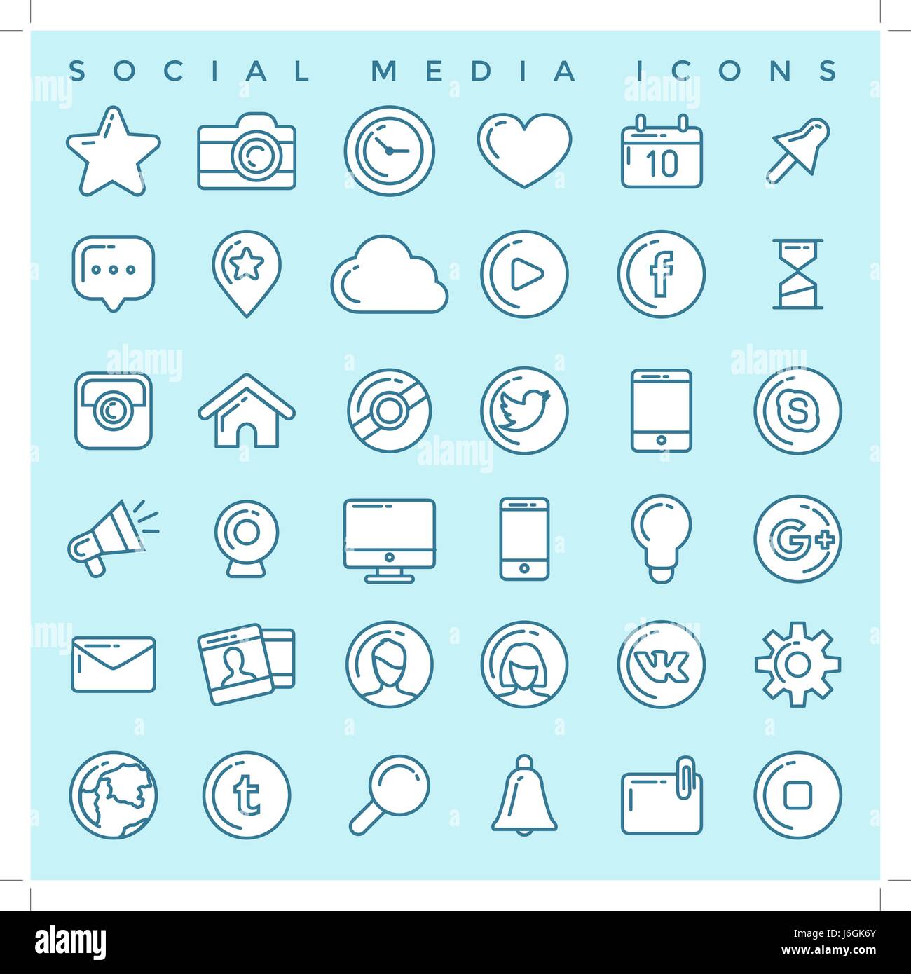 Social Media Icons Set Illustration de Vecteur