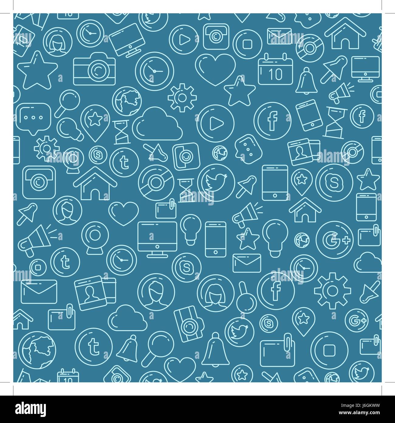 Les médias sociaux motif transparent bleu Illustration de Vecteur