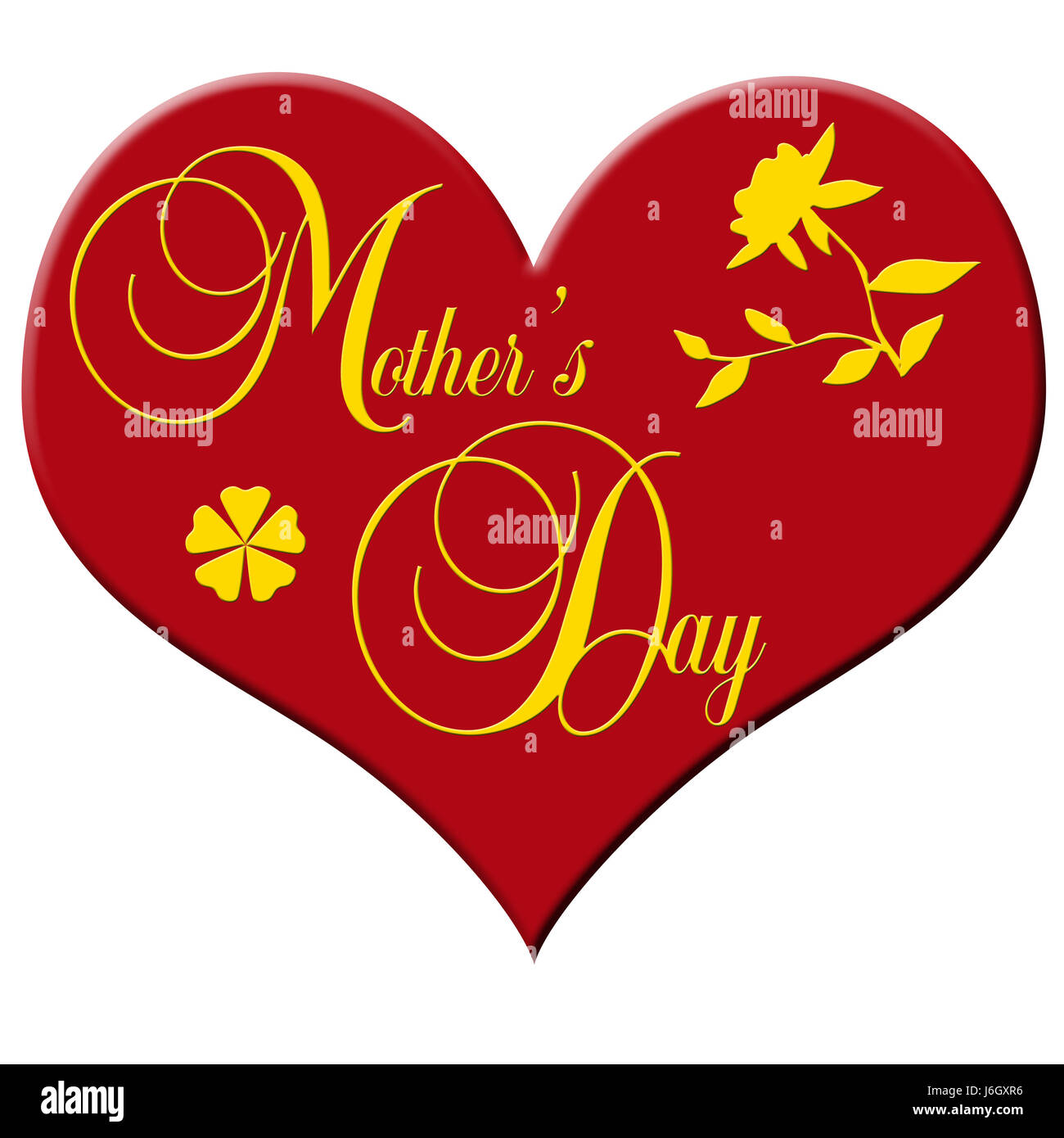 Police D Ecriture Typographie Mere Jour Fracture D Or Coeur Rouge Fleur Fleurs Photo Stock Alamy
