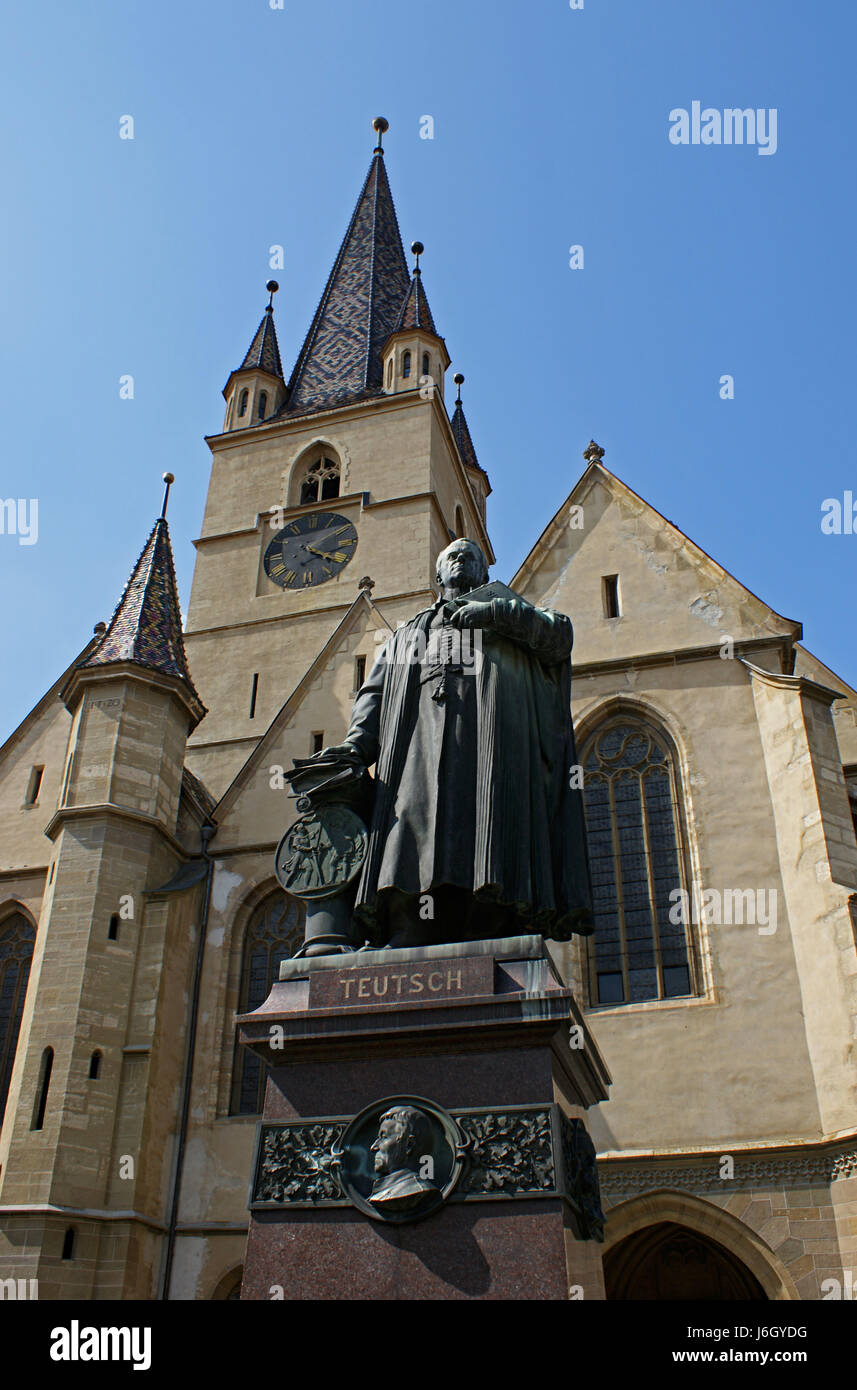 Clocher monument monument transylvanie Roumanie église clocher fenêtre de la vieille ville Banque D'Images