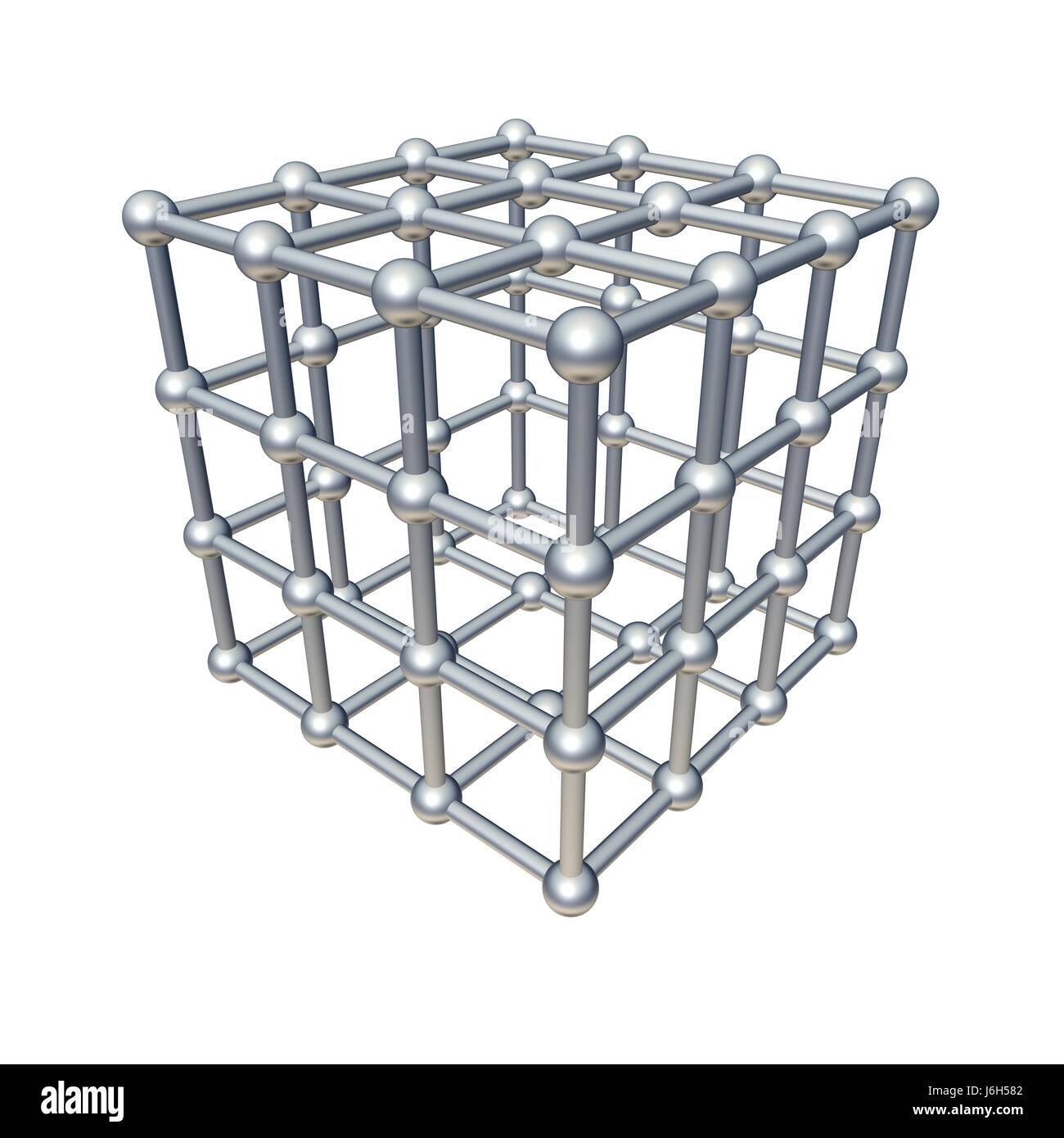 Cube de l'atome cubique spatiale de l'hexaèdre objet solide modèle d'affinité isolés Banque D'Images