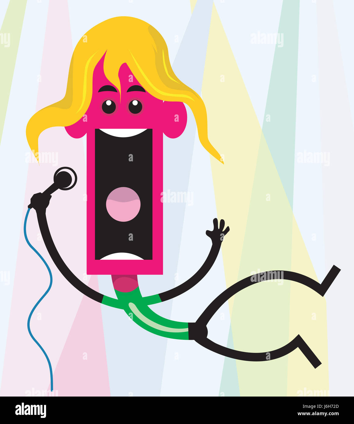 La Musique De Concert Humour Bande Dessinee Cartoon Microphone Chanteuse Couleur Macro Close Up Photo Stock Alamy