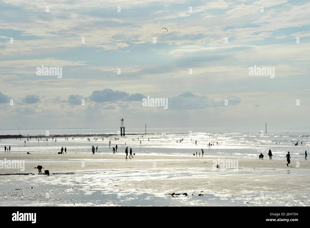 Plage de sable ensoleillée Banque D'Images