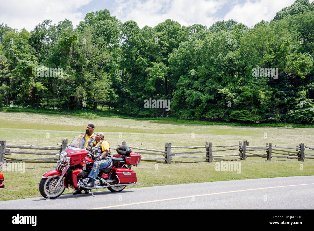 Blue Ridge Parkway Virginia,Appalaches Mountains,Peaks of Otter,Milepost 86,Lodge,parking,Black Blacks African African African Ethnic minoritaire,annonce adulte Banque D'Images