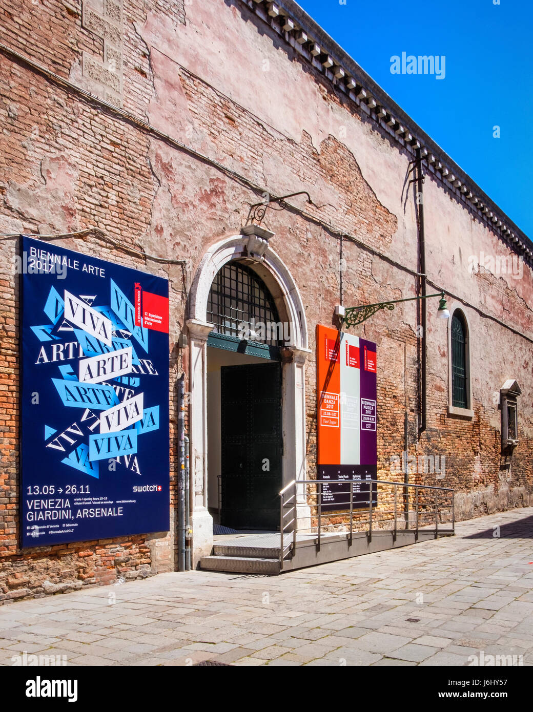 ,Venise,Castello Arsenale. 57e Biennale de Venise 2017, la Biennale di Venezia. Entrée de l'exposition Banque D'Images