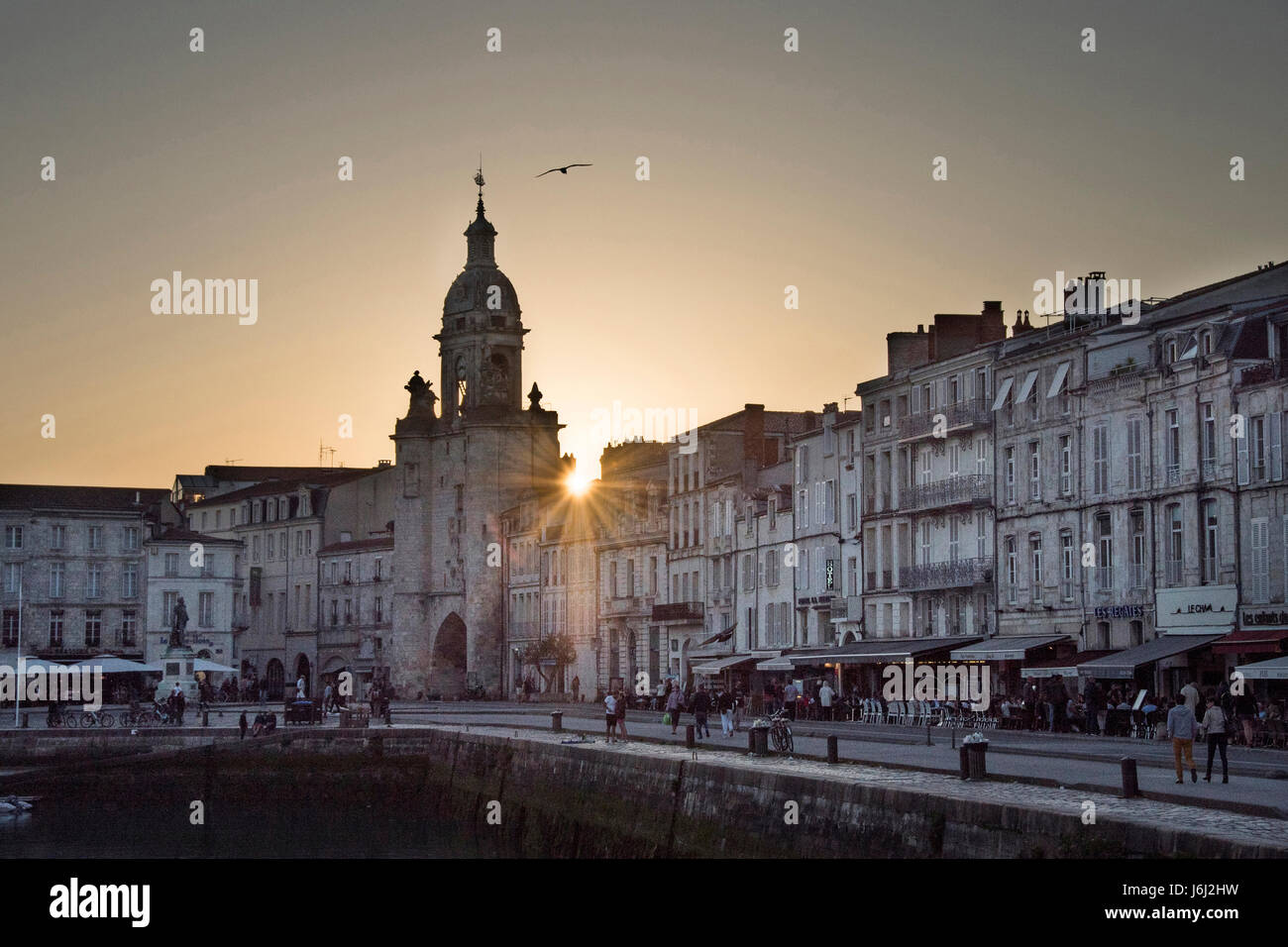 Coucher de soleil ein La Rochelle Banque D'Images