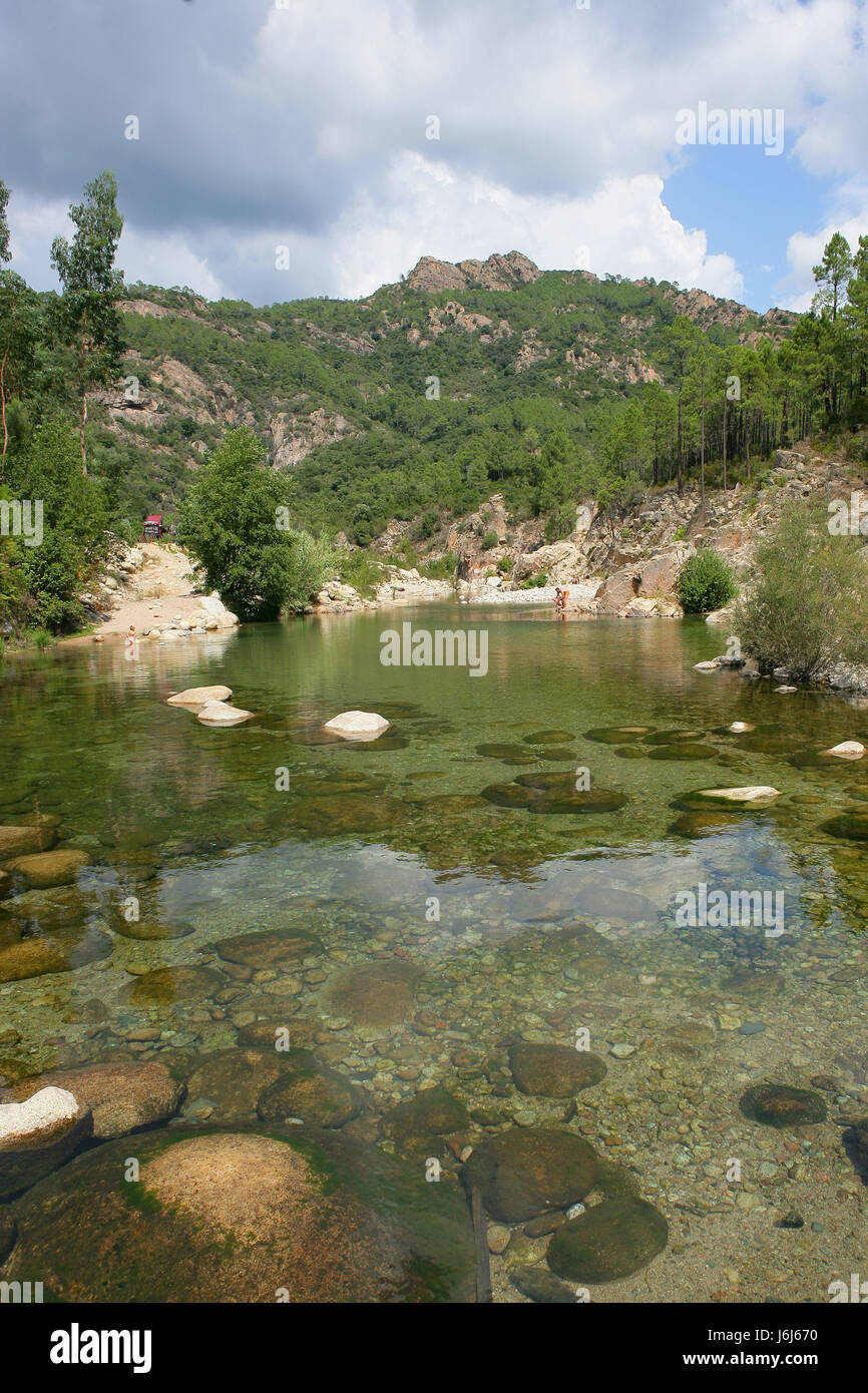 L'eau de la rivière de la végétation corse nature vert Environnement naturel La Solenzara Banque D'Images
