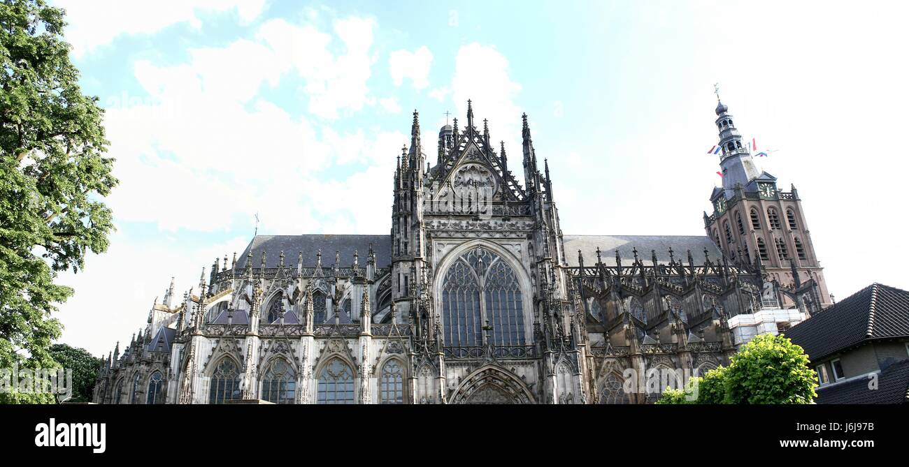 Sint-Janskathedraal médiévale (St. La Cathédrale Saint-Jean) Den Bosch, Brabant, Pays-Bas, vu de Hinthamerstraat,. Gothique Brabant. Cousues.image Banque D'Images