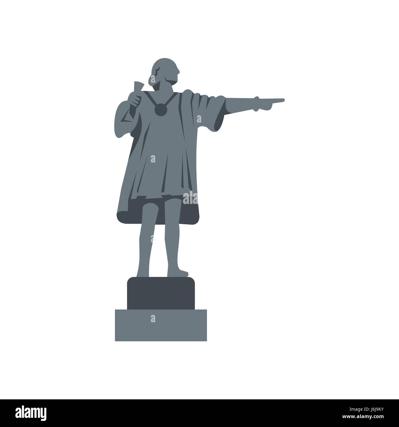 Statue de Christophe Colomb, l'icône de style plat Illustration de Vecteur