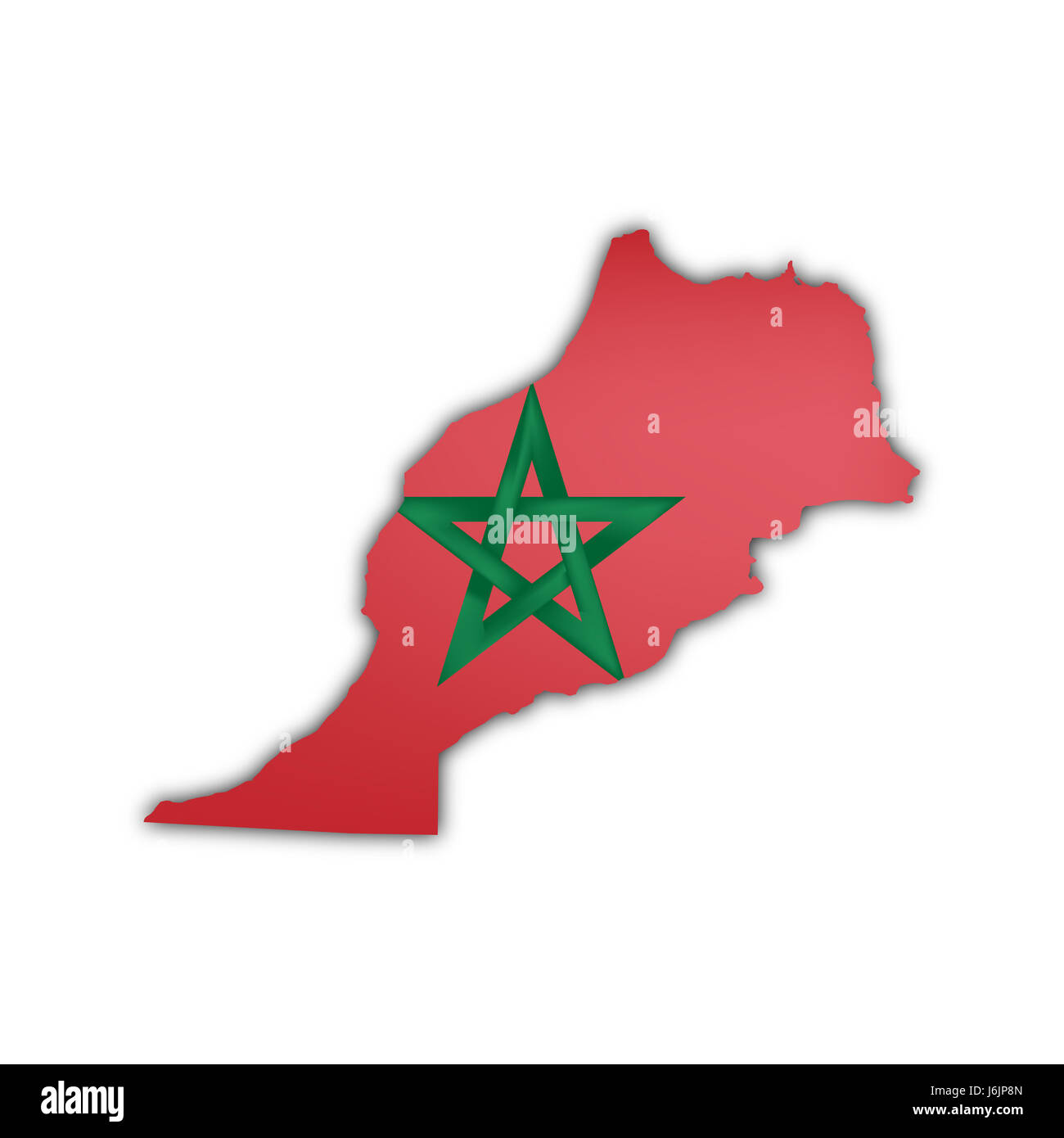 Drapeau de l'Afrique du Nord Maroc géographie pays carte cartographie carte de l'atlas Banque D'Images