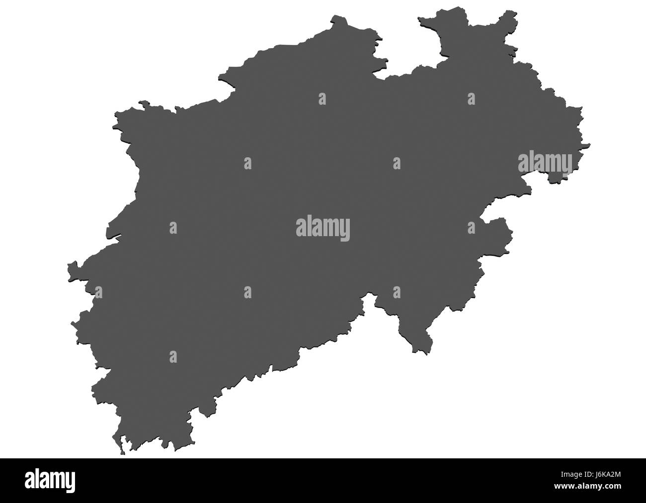 La carte optionnelle de Rhénanie du Nord-Westphalie Banque D'Images