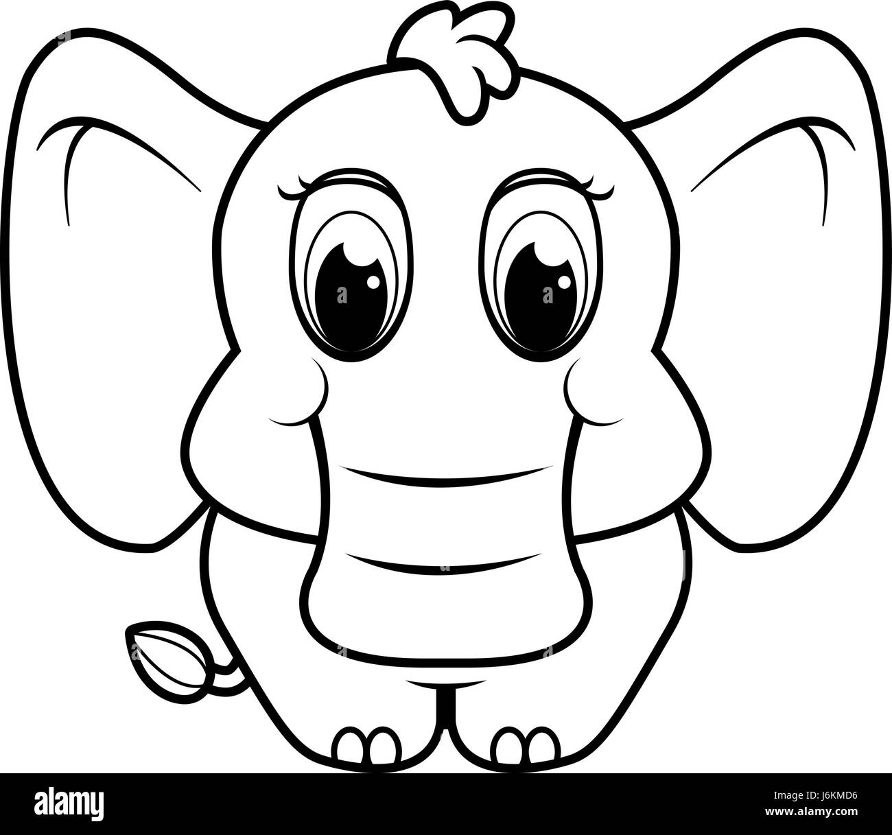 Un Bebe Cartoon Elephant Debout Sur Quatre Pattes Image Vectorielle Stock Alamy