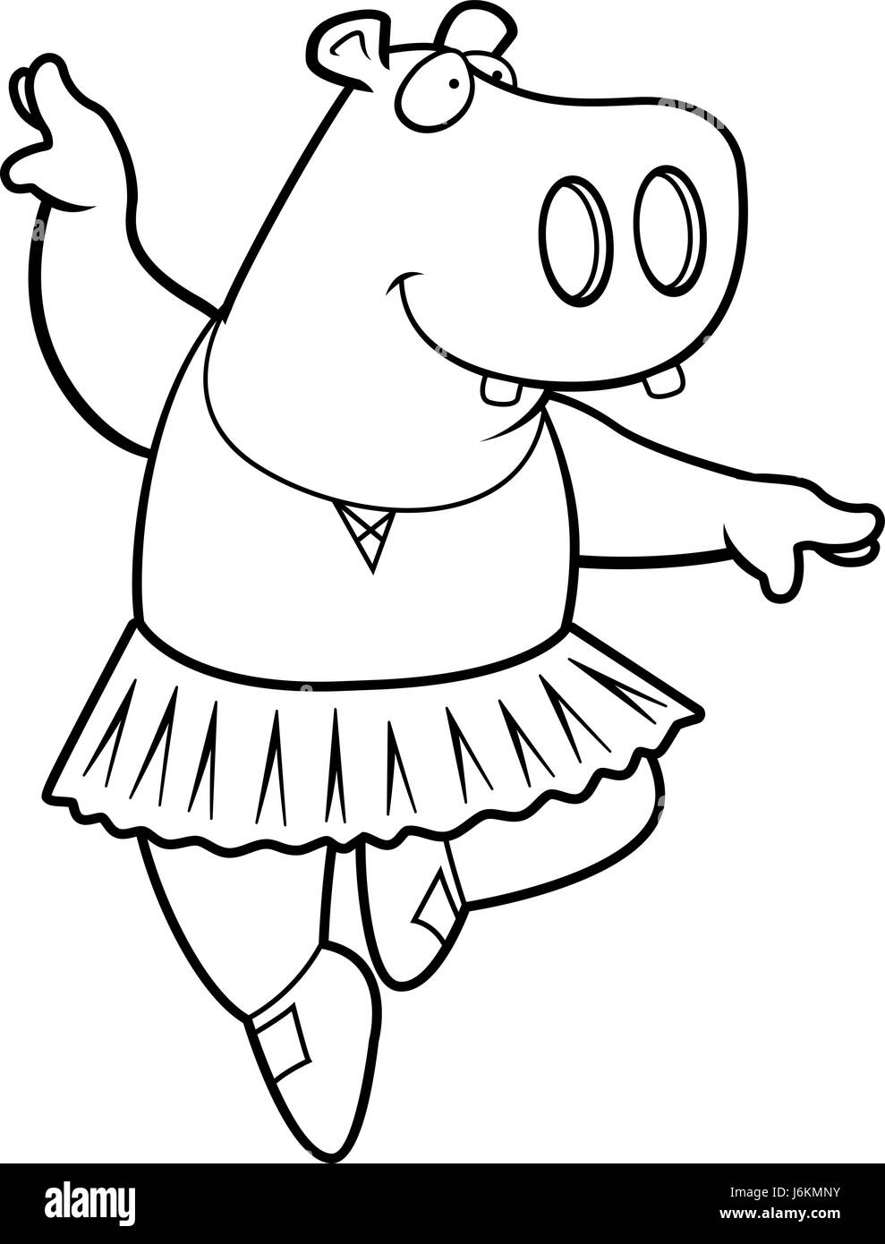 Une bonne caricature hippopotame ballerine dans un tutu. Illustration de Vecteur