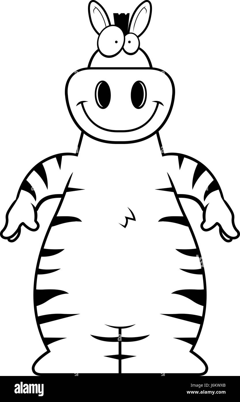 Illustration d'une caricature d'un zèbre en souriant. Illustration de Vecteur