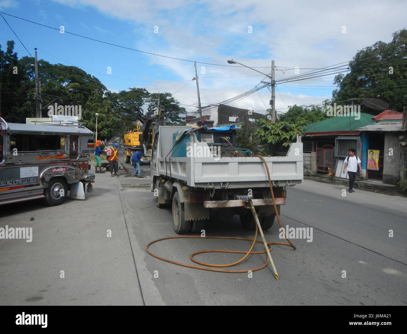 09071 constructions routières Bulacan Pulilan Maharlika Autoroute 01 Banque D'Images