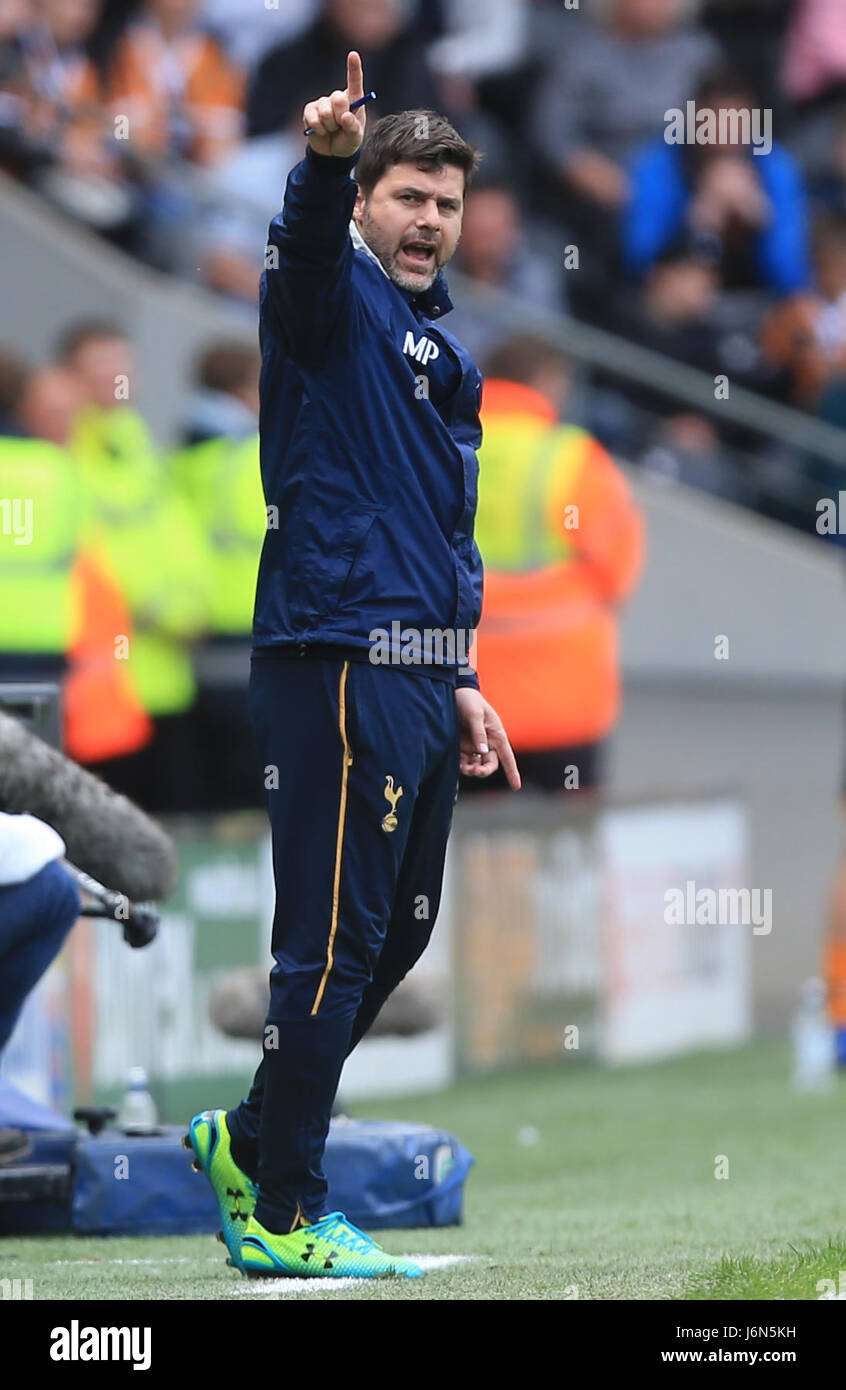 Tottenham Hotspur manager Mauricio Pochettino au cours de la Premier League match au stade KCOM, Hull. Banque D'Images