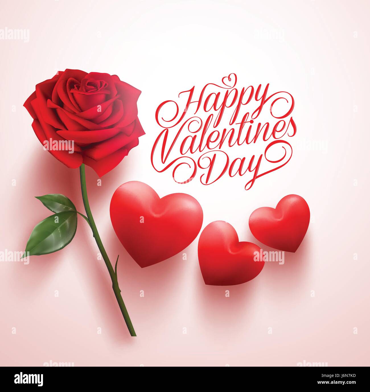 Happy Valentines Day Messages Rose Rouge Et Coeurs Avec Happy Valentines Day Message. Vector Illustration  Image Vectorielle Stock - Alamy