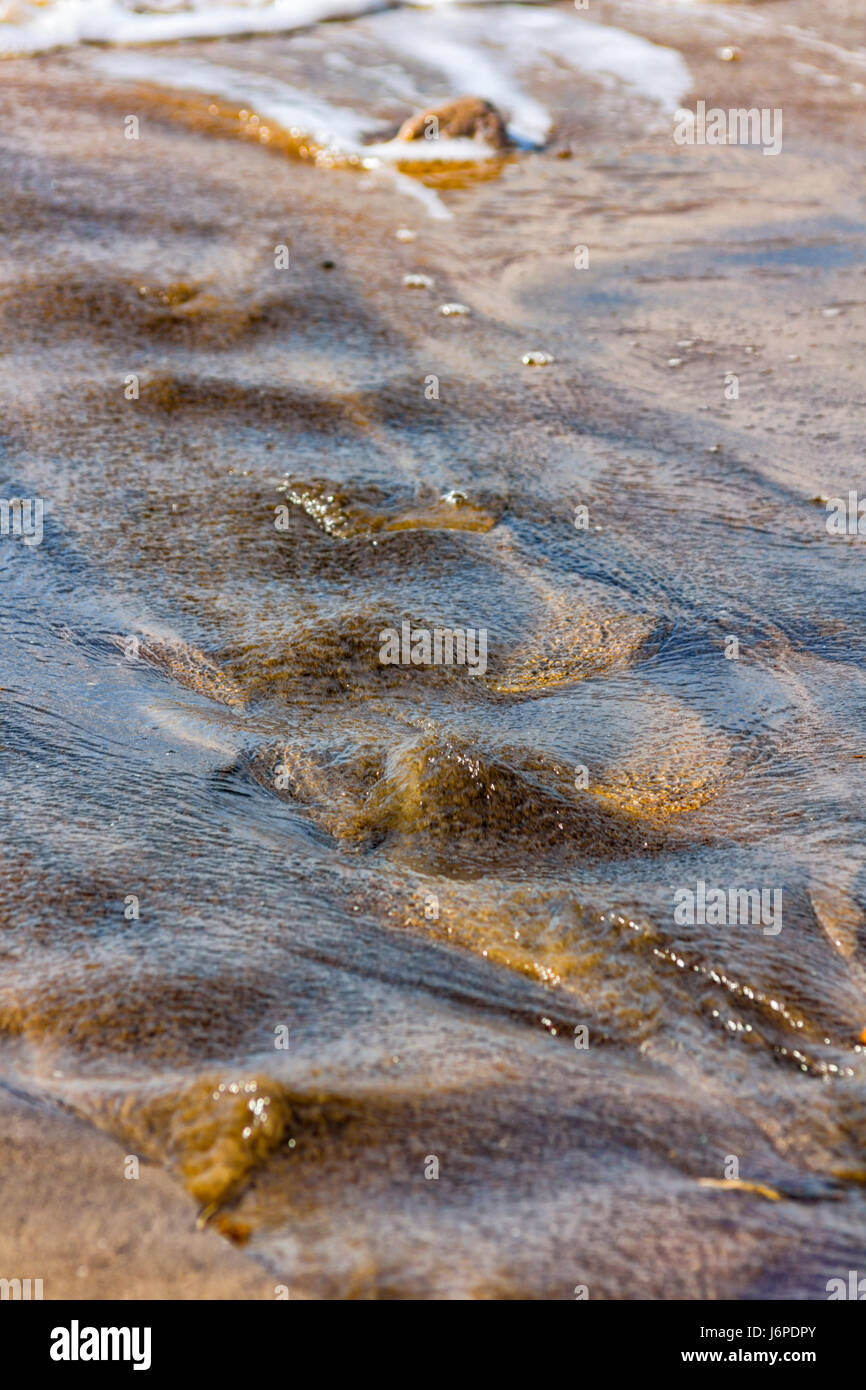 Sand & stream ondulations au Brook beach, île de Wight Banque D'Images