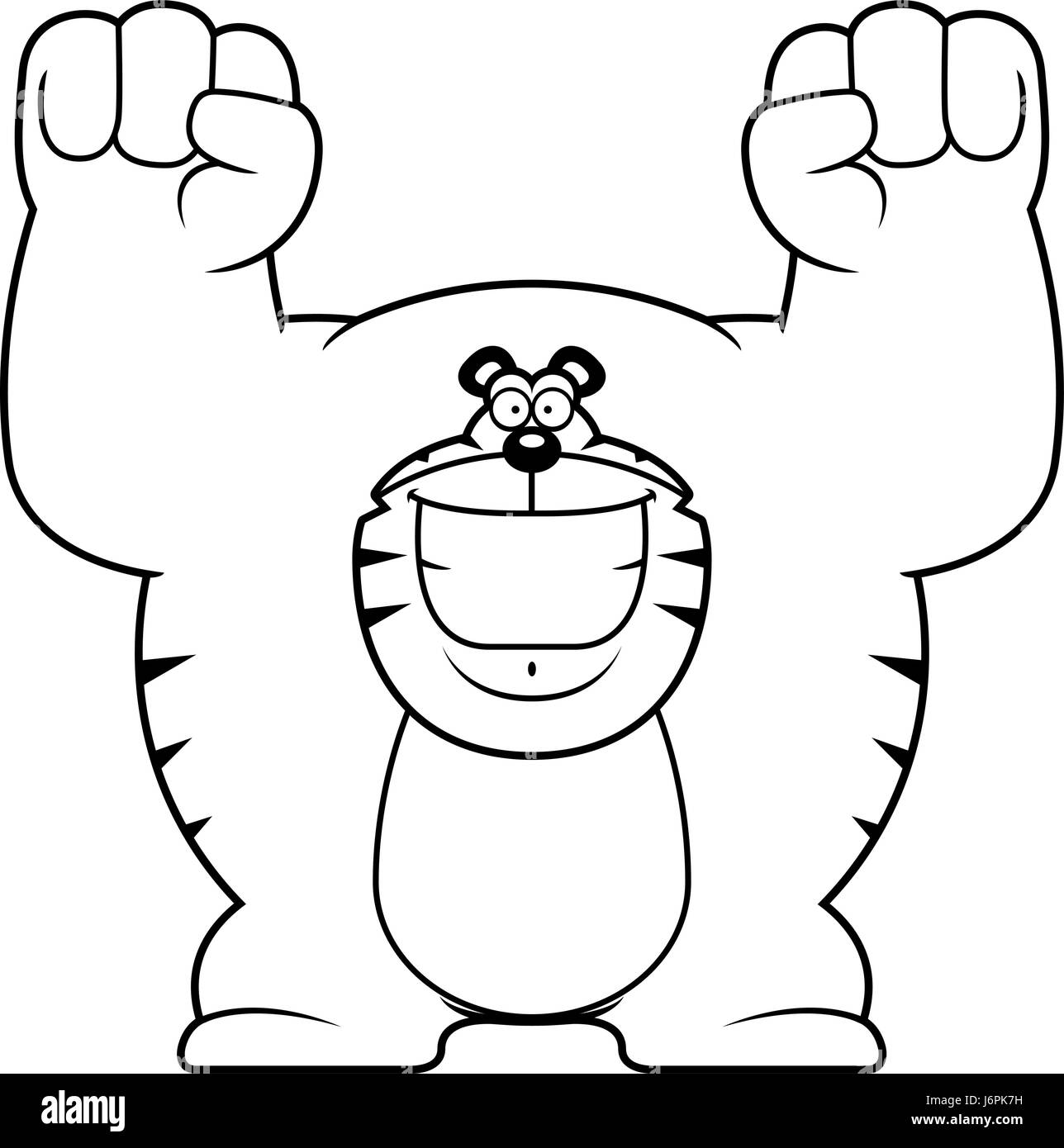 Illustration d'une caricature d'un tigre en fête. Illustration de Vecteur