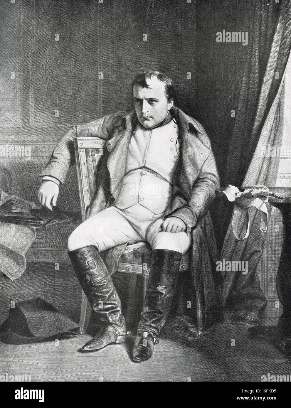 Napoléon Bonaparte assis dans sa chambre Banque D'Images