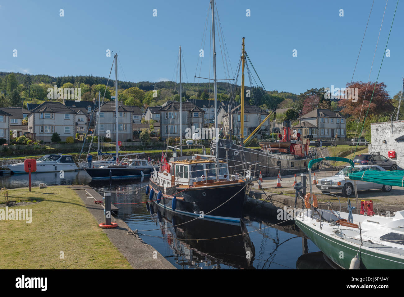 Bateaux sur le Canal de Crinan Ardrishaig à Argyll en Écosse Banque D'Images