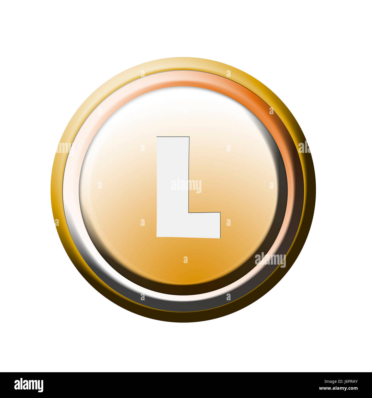 Bouton avec la lettre l Banque D'Images