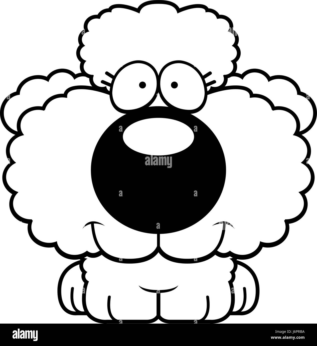 Illustration d'une caricature d'un caniche chiot heureux et souriants. Illustration de Vecteur