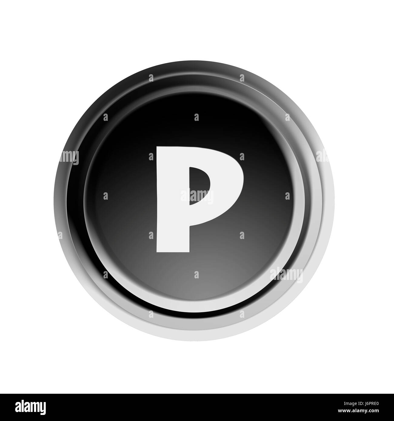 Bouton avec lettre p Banque D'Images