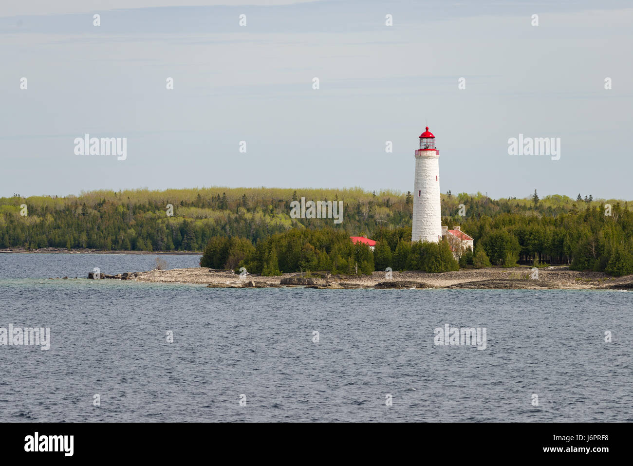 Phare de Cove Island et le lac Huron, Ontario, Canada Banque D'Images