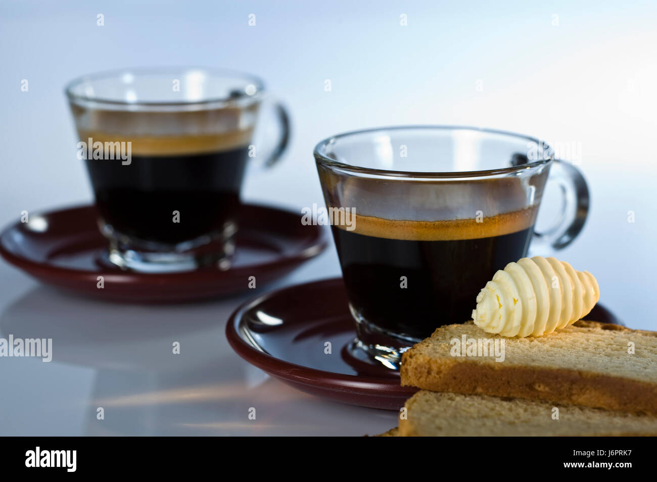 Espresso kaffee brot essen getrnk frhstck beurre morgen espresso kaffee brot Banque D'Images