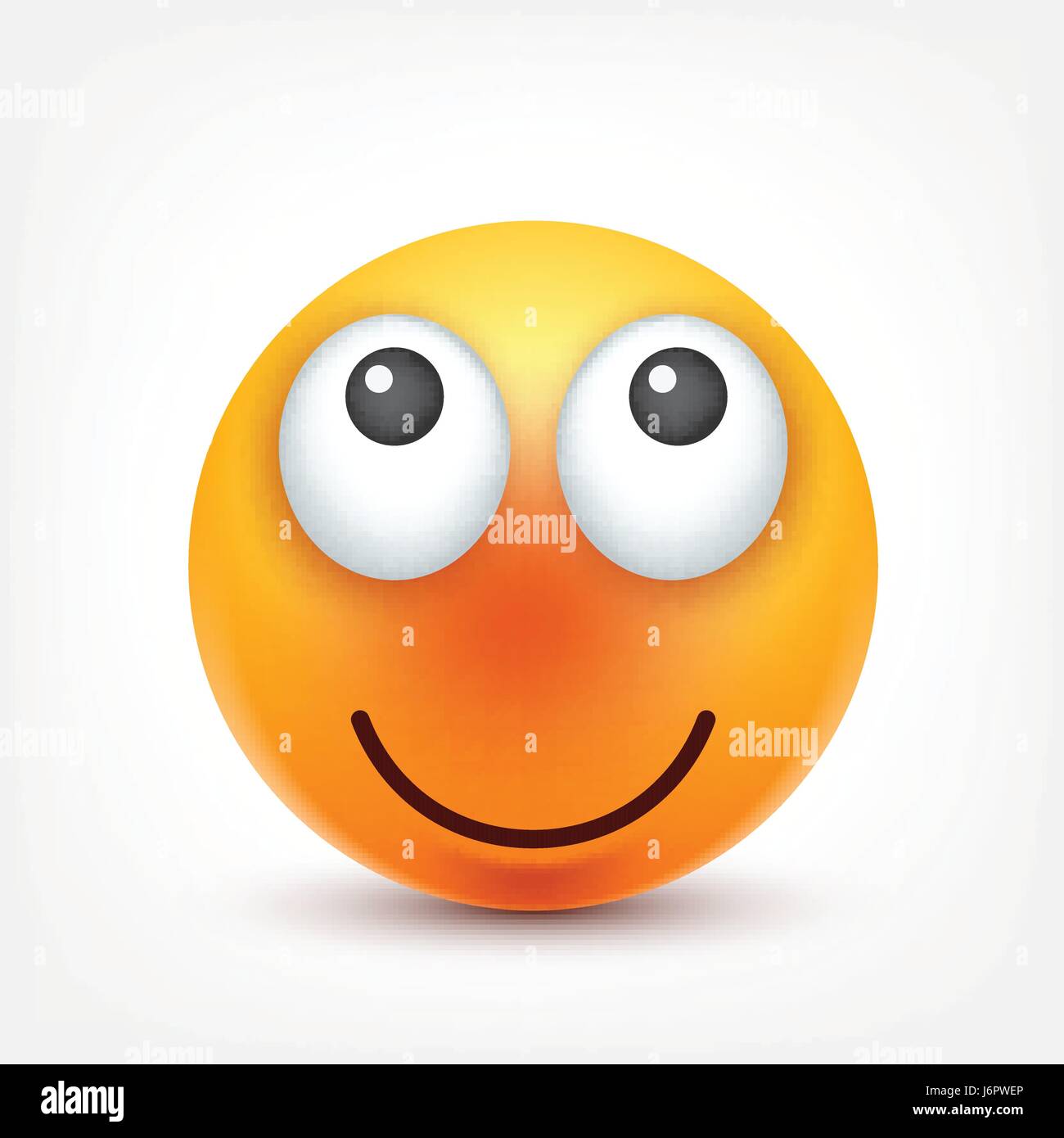 Smiley Souriant Emoticone Avant Jaune Avec Des Emotions L Expression Du Visage Emoji 3d Realiste Funny Cartoon Character L Humeur L Icone Web Vector Illustration Image Vectorielle Stock Alamy