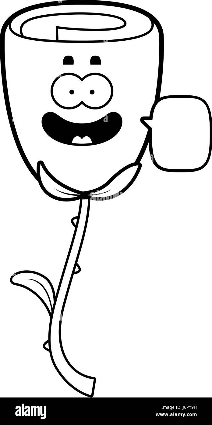 Illustration d'une caricature d'une rose de parler. Illustration de Vecteur