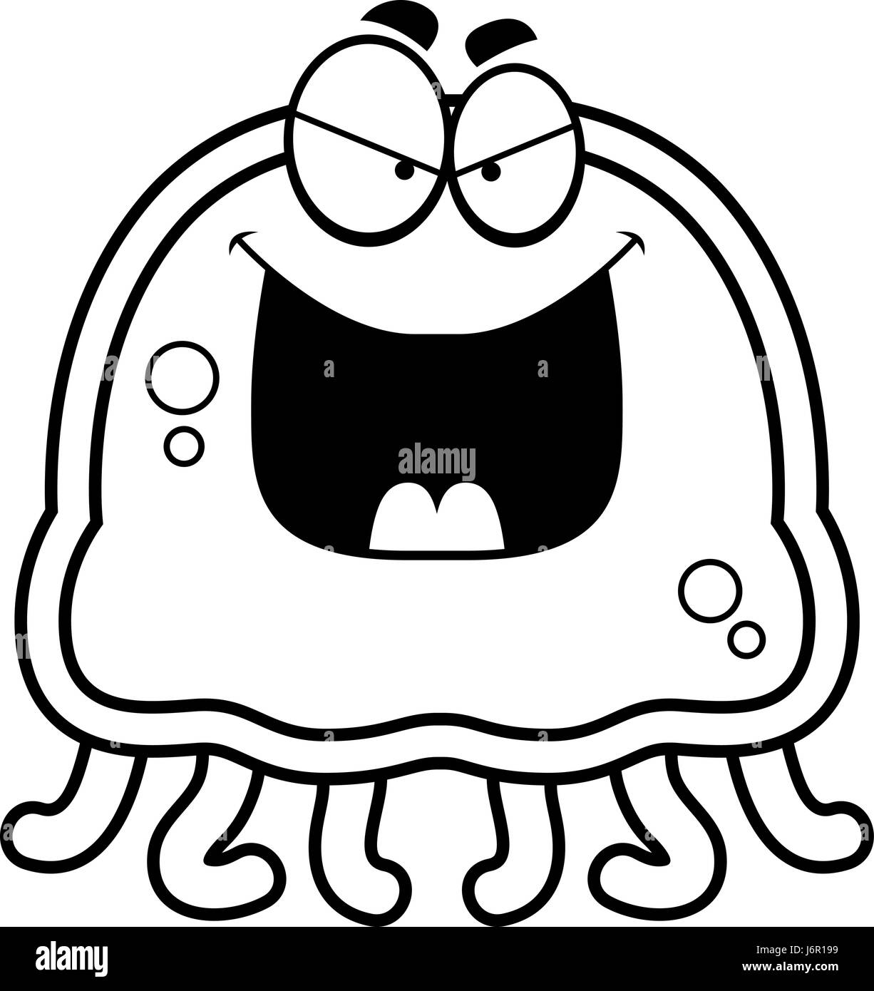 Illustration d'une caricature d'un mal à la méduse. Illustration de Vecteur