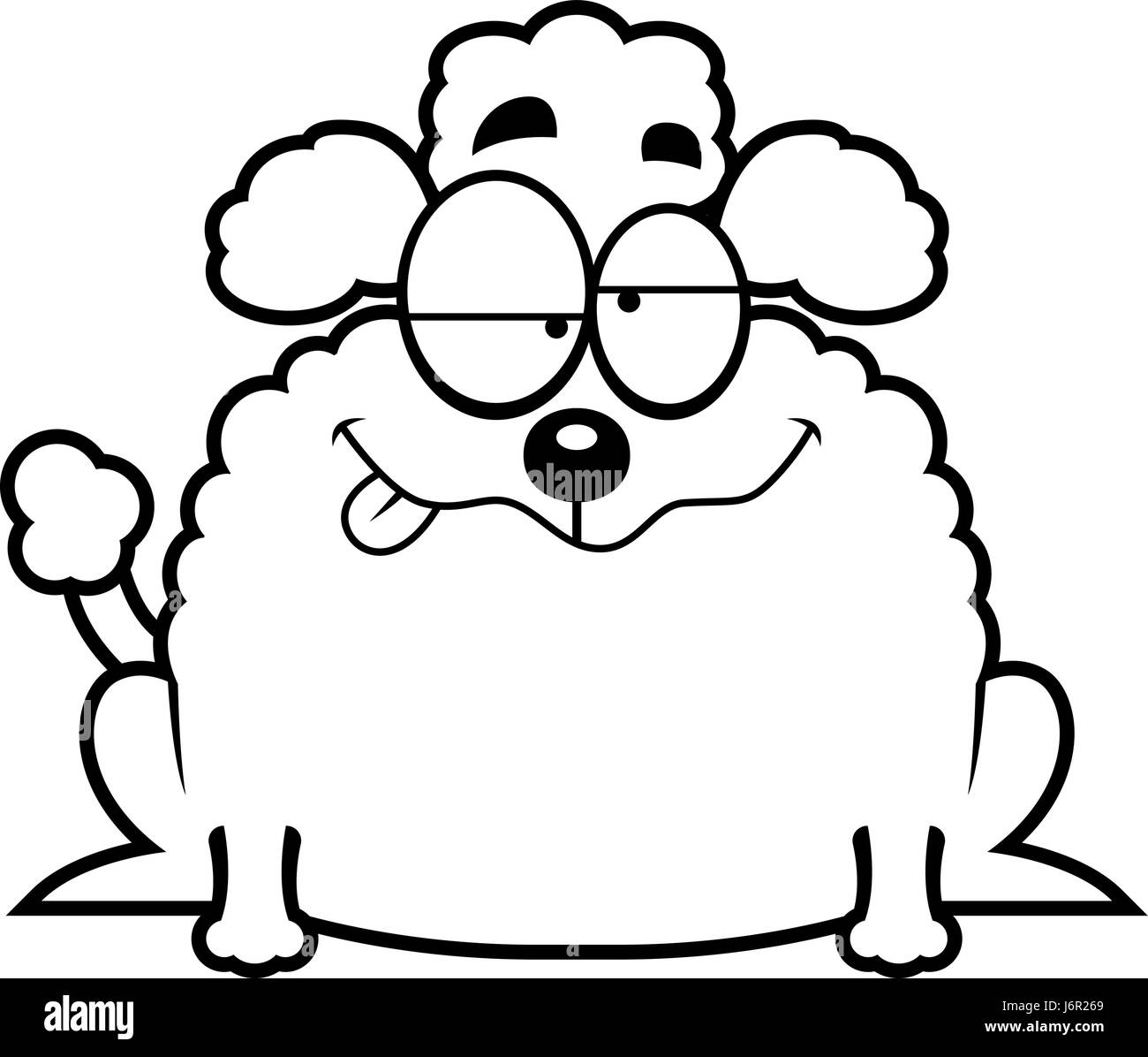 Illustration d'une caricature d'un petit caniche à la Bu. Illustration de Vecteur