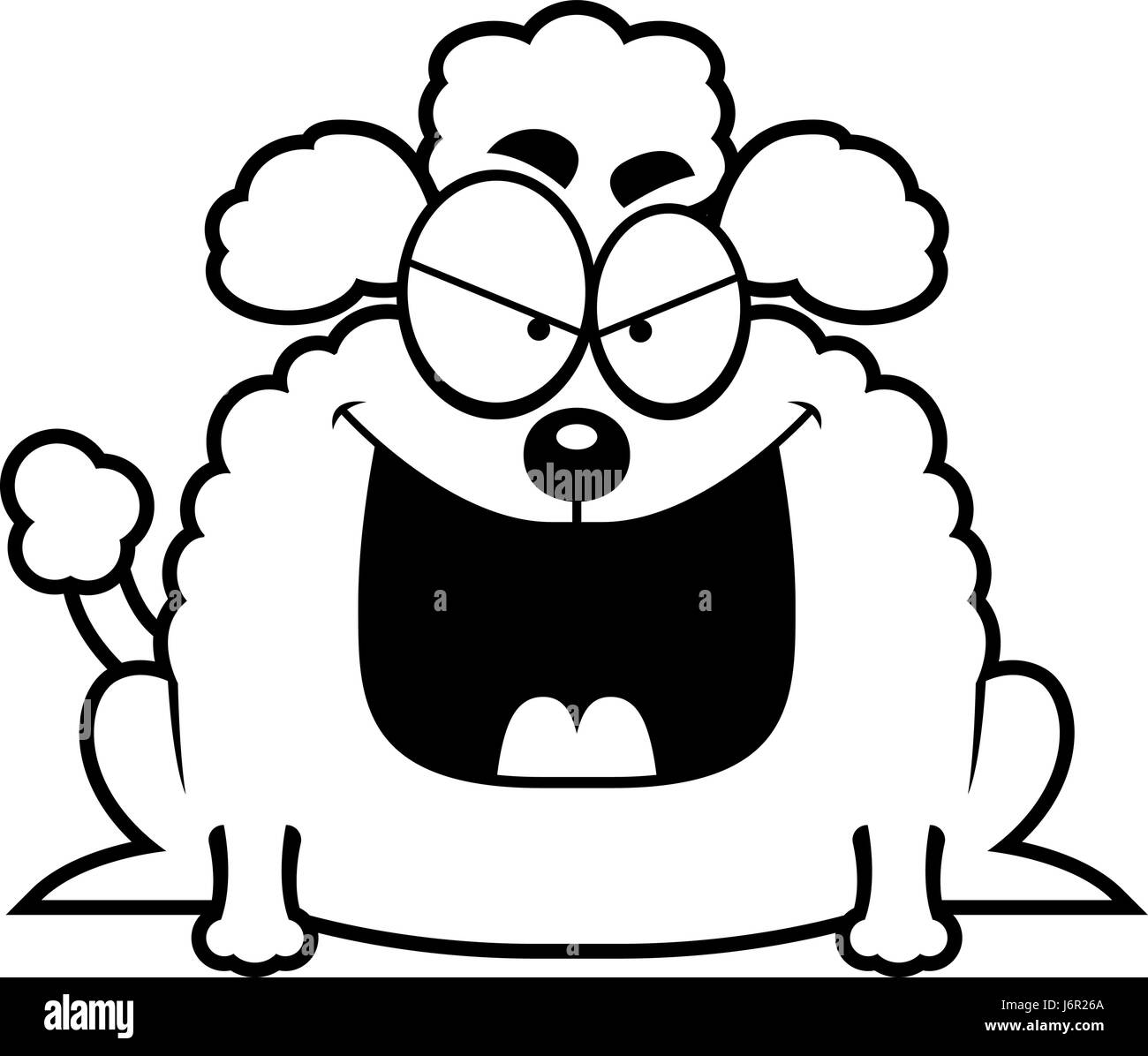 Illustration d'une caricature d'une sinistre à la petite caniche. Illustration de Vecteur